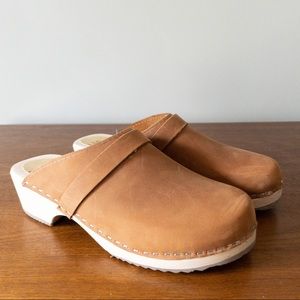 Brown Suede Sweden Clogs 40